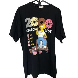 Vintage ‘The Simpson’ Homer New Years Checklist Graphic T-Shirt